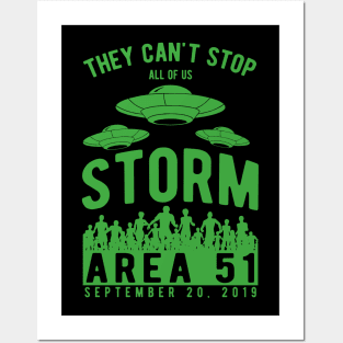 Storm Area 51 - They Can't Stop All Of Us - UFO Design Posters and Art